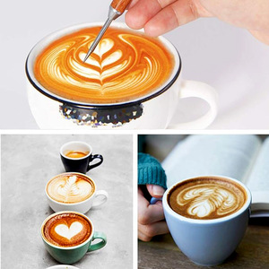 Venta al por mayor LM LM01 Nuevo Lápiz de Arte para Café Latte Tallado a Mano, de Acero Inoxidable y Madera de Palisandro, Aguja para Cappuccino, Estilo Moderno y Sencillo - Product Image 4
