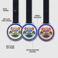 Op maat gemaakte gouden, zilveren en bronzen medaille van zinklegering voor gewichtheffen kampioenschap, atletiektoernooi kampioen, wedstrijd souvenir