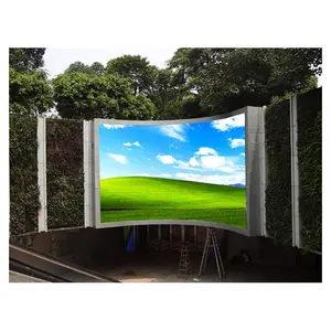 Layar Led video dinding luar ruangan arc LED lembut display iklan LED fleksibel tahan air P4 untuk iklan komersial