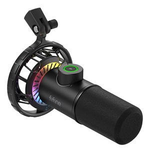 ไมโครโฟน Fifine <span class=keywords><strong>K658</strong></span> สำหรับพอดแคสต์ ไลฟ์สตรีม ไมโครโฟนระดับมืออาชีพ ไมโครโฟนไดนามิกสำหรับสตูดิโอ ไมโครโฟนเกมมิ่ง RGB - Product Image 1