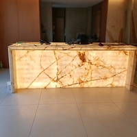 Dalle naturelle de luxe en onyx de jade, facile à nettoyer, résistante aux rayures, pour la décoration de surface de meuble TV de villa