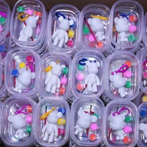 ชุดพวงกุญแจรูปหมีดุร้ายแบบ DIY สำหรับระบายสีอะคริลิค พร้อมสีอะคริลิคและแปรง ขายส่ง - Product Image 4