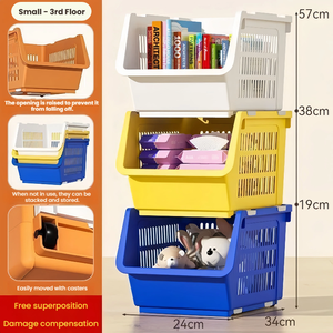 Panier de rangement empilable, système de rangement modulaire, <span class=keywords><strong>étagère</strong></span> de rangement en <span class=keywords><strong>plastique</strong></span> sur pied, panier organisateur pour légumes et fruits - Product Image 6