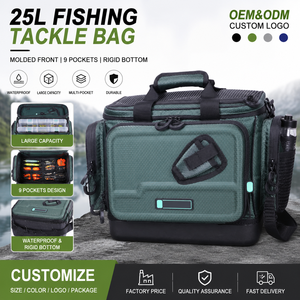 Custom 25L Fishing Tackle <b>Bag</b> with Rigid Bottom Multi Pocket Lure Organizer <b>Bag</b> Custom Logo Fishing Gear Storage Backpack - Product Image 1
