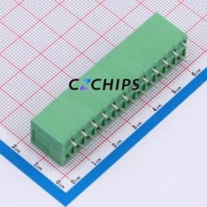 DB241V-5.0-12P-GN Spring <b>Terminal</b> <b>Block</b> Through hole Component (THT),P=5mm Connector 1x12P 5mm Green 12P - Product Image 2