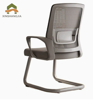 Chaise de formation rembourrée avec dossier en maille et support lombaire, base robuste, finition thermolaquée, pour bureau, école, salle de conférence et lieux de réunion