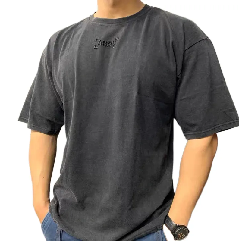 BSCI/OCSカスタムロゴプレーンTシャツ卸売プレーンジャージーレギュラーフィット100% オーガニックコットン無地240gヘビーTシャツ