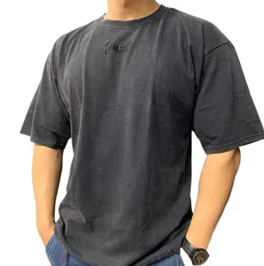 BSCI / OCS कस्टम लोगो सादे टी शर्ट थोक सादे जर्सी नियमित रूप से फिट 100% कार्बनिक कपास ठोस रंग 240g भारी टीशर्ट