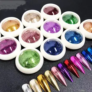 17 colori Magic Metallic Chrome Powder Mirror Nails Pigment Powder Mirror Chrome Nail Powder