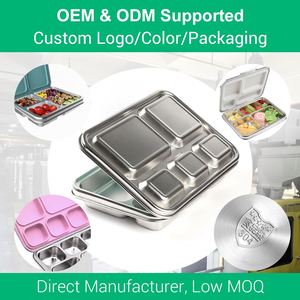 Customized Food Grade 304 Stainless Steel Bento <b>Lunch</b> <b>Box</b> for Kids Bpa-free Reusable Portable Kids <b>Lunch</b> <b>Box</b> - Product Image 3