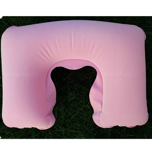 Almohada de Viaje Inflable en Forma de U, Soporte para el Cuello de PVC Flocado, Compañero para Siesta al Aire Libre, Opciones Multicolores - Product Image 3