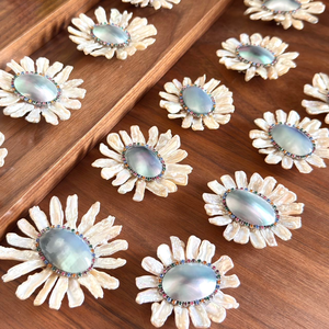 Broches con Forma de Flor y Perla Mabe Ovalada en el Centro, Engaste de Bisel, Joyería Vintage para Mujer, Uso Diario - Product Image 1