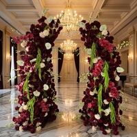 Nouvelle Arrivée L-R168 Arche de fleurs artificielles personnalisée de haute qualité en forme de corne pour la décoration florale de scène de mariage