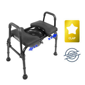 KMINA K30029 Siège de toilette surélevé, chaise de toilette avec siège réglable (3 en 1) pour adultes, noir - Product Image 5