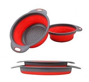 Ensemble de 2 passoires pliables en silicone rondes pour la cuisine - Product Image 2