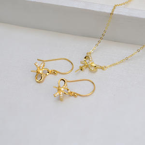 ต่างหูเงินแท้ S925 รุ่น Wenchi แบบเกี่ยวหู ประดับมุก 7-8 เม็ด ดีไซน์เรียบง่าย สำหรับผู้หญิง  พร้อมถาดเปล่าสำหรับตกแต่งเอง ชุดเครื่องประดับแฟชั่น - Product Image 3