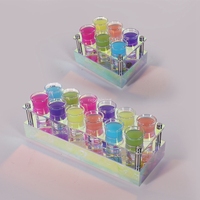 Richshining Nouveau Design Plateau Lumineux LED 12 Trous Effet Étoilé, Présentoir à Bouteilles LED Rêveur pour Bar, Mariage, Fête