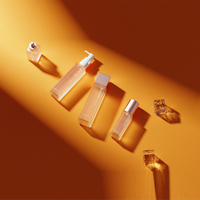 Emballage cosmétique de luxe de 50ml pour soins de la peau Flacon compte-gouttes en plastique de revêtement unique UV or argent avec pipette en plastique pour shampooing