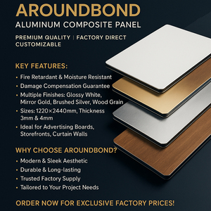 Alucobond mặt tiền Ốp kim loại nhôm Composite Panel bên ngoài tường coverning tấm vật liệu - Product Image 2