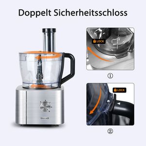 Procesador de Alimentos 11 en 1, Licuadora con Funciones de Picar, Mezclar, Amasar, Triturar, Batir y Exprimir, 1100W - Product Image 5