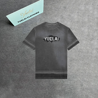 T-shirt Homme Imprimé DTG Effet Délavé et Vieilli, Col Rond, Manches Courtes, Double Revers et Ourlet, Style Rétro