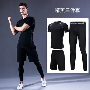 Abbigliamento sportivo ad asciugatura rapida da uomo modello solido per Fitness a lungo termine per allenamento Fitness e sport all'aria aperta per adulti