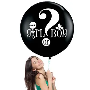लोकप्रिय 36 इंच काले लिंग प्रकट गुब्बारे लड़की या लड़का कंफ़ेद्दी लेटेक्स गुब्बारा लिंग प्रकट पार्टी सजावट