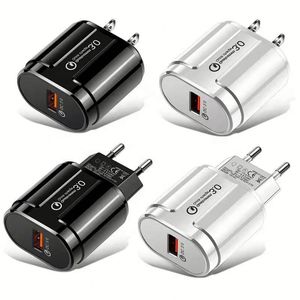 QC3.0 Fast Mobile Phone <b>Charging</b> <b>Plug</b> Adapter Smart Single Port USB US EU 18W Fast <b>Charging</b> Head - Product Image 2