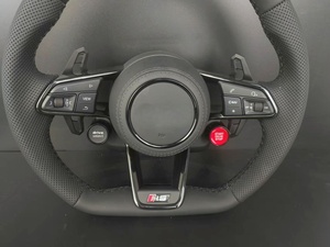 <span class=keywords><strong>Volante</strong></span> <span class=keywords><strong>Deportivo</strong></span> <span class=keywords><strong>Audi</strong></span> RS, Cuero Perforado con Base Plana y Levas de Cambio para <span class=keywords><strong>Audi</strong></span> <span class=keywords><strong>A3</strong></span> A4 A5 A6 A7 Q3 Q5 Q7 TT R8 S Line - Product Image 4