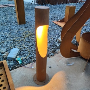 Decorative Light for Garden Corten Lighting Bollards Modern Outdoor or Indoor Metal Light <b>Box</b> - Product Image 5