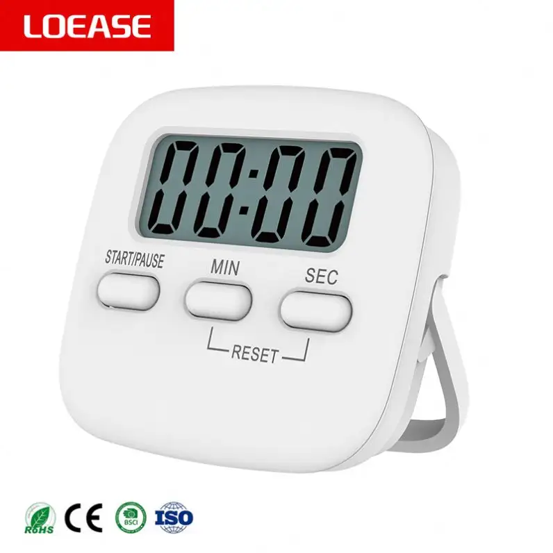 Countdown Clock Digital Round Mini Digital T05 White Color Alarm Clock Countdown Digital Kitchen Timer