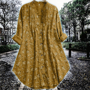 Vestido Camisero de Manga Larga para Mujer, Tallas S-5XL, Nueva Moda Otoño 2022, Tejido Transpirable 100% Algodón, Estampado Floral, Botones, Corte en A Regular - Product Image 3