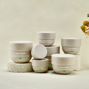 Récipients cosmétiques en paille de blé écologique 200g/500g Pot de crème en plastique pour l'emballage de lotion de soin de la peau de crème de visage de cheveux - Product Image 5