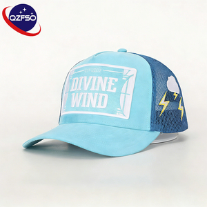 QZFSO Wholesale Custom High Quality Printing logo <b>Summer</b> 6 Panels Camo Baseball Cap Embroidery Mesh Hip Hop Trucker <b>Hats</b> for <b>Men</b> - Product Image 1