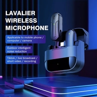 Microphone sans fil Lavalier Micro à pince avec boîtier de charge Connecteur d'éclairage de type C pour la diffusion en direct Youtuber