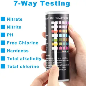 7 In 1 Test Ph, Chloor, Broom, Hardheid En Meer Zwembad Water Nauwkeurige Tester Papier Teststrips