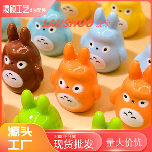 Mini Cartoon Totoro Animal Figurines Plastic Resin <b>Rabbit</b> Shape Home Decoration Mixed Colors 3D Miniature DIY Accessories - Product Image 3