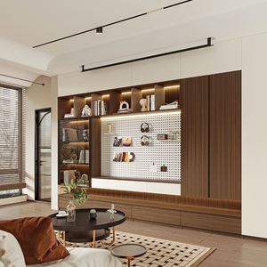 Wooden <b>Tv</b> Cabinet and <b>Modern</b> <b>Stand</b> Set for Cohesive Living Room Furniture Arrangement - Product Image 3