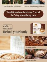 Boisson au chocolat noir riche en café et cacao, enrichie en peptides de collagène de poisson et extraits végétaux