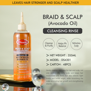 Disaar Huile d'avocat et Hamamélis Rinçage nettoyant et purifiant pour le cuir chevelu des tresses, Équilibre du pH, Rafraîchit le cuir chevelu, Nettoyant capillaire - Product Image 3