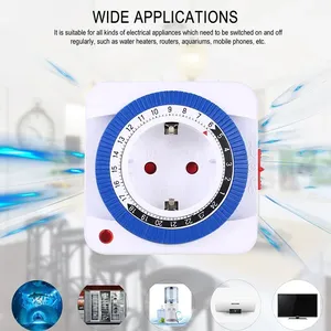 <span class=keywords><strong>Prise</strong></span> <span class=keywords><strong>programmable</strong></span> intelligente mécanique avec minuterie de 24 heures, <span class=keywords><strong>prise</strong></span> murale UE/US, avec fonction de compte à rebours automatique et de boucle, offre spéciale - Product Image 4