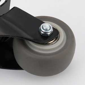 2 Inch Gold Diamond Tpr Flat Bottom Swivel <b>Caster</b> Black Rubber <b>Wheel</b> Silent Operation Bolt Hole Type - Product Image 2