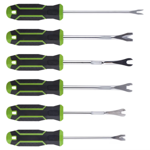 Kit de leviers de démontage 6 pièces avec extrémité à griffes, droit, antidérapant, pour le retrait des garnitures de panneaux de porte de voiture - Product Image 2