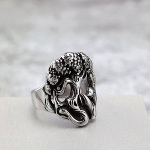Bague pour homme en acier inoxydable, arbre de vie, creuse, style punk, bijoux hip hop - Product Image 1