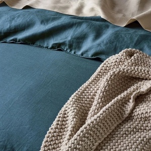 Luxury Organic Flax Linen Bedding Set Customized Size Flax Duvet Cover <b>Flat</b> Sheet Pillowcase-High Quality French Style - Product Image 3