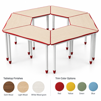 Table d'école modulaire flexible et collaborative, bureau d'activités pour la maternelle et la salle de classe avec bord anti-collision