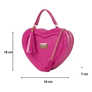 Bolso de Pecho en Forma de Corazón para Mujer, Marca Fana, de Microfibra y Cuero Sintético, con Correa de Cadena, Estilo Moderno, para Todas las Temporadas, Vegano - Product Image 1