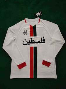 Maglia da Calcio Rossa e Bianca 23-24 per Uomo, Divisa Sportiva Thailandese, Uniforme da Calcio Palestinese, Maglia da Calcio a Maniche Lunghe - Product Image 4