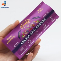 Emballages personnalisés imprimés avec fermeture arrière pour barres énergétiques, granola, noix, chocolat, protéines, en aluminium, type oreiller