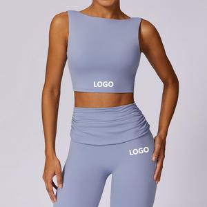 Camiseta Deportiva de Yoga para Mujer, Talla Grande, Transpirable, Ecológica, con Logotipo Personalizado en la Parte Delantera, Venta al Por Mayor - Product Image 1
